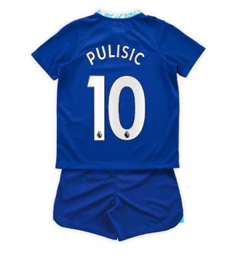 Chelsea Christian Pulisic #10 babykläder Hemmatröja barn 2022-23 Korta ärmar (+ Korta byxor)